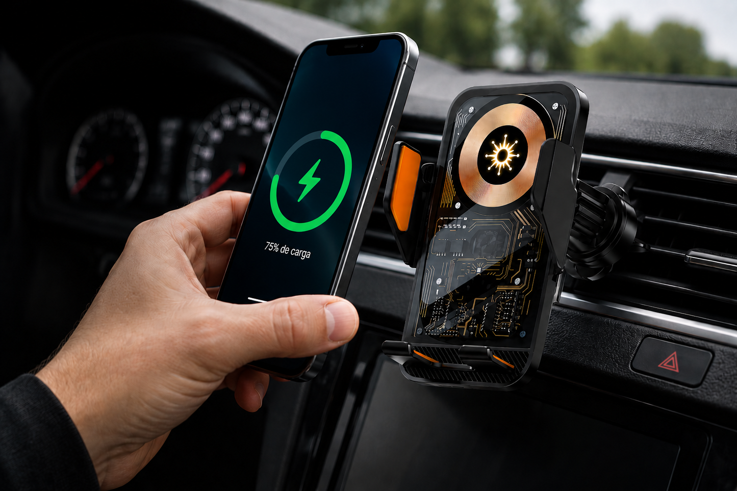 Car Wireless Charger Auto Mount Phone Holder for Iphone 17 16 15 14 13 12 Samsung Xiaomi Infrared Induction Fast Charging Stand