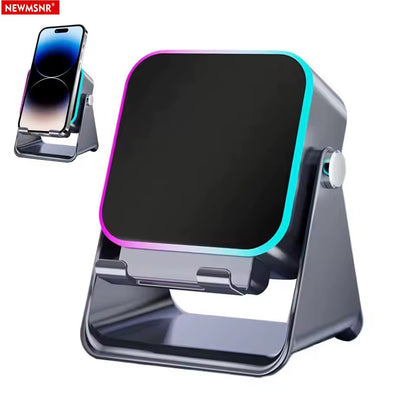 (Upgraded)5 in 1 Auto-Induction 5000Mah Wireless Induction Speaker 8 RGB Lights HIFI Sound Portable Bluetooth Phone Holder Gifts
